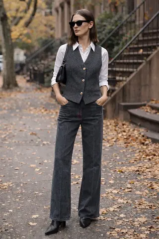 Zara Relaxed Bootcut Jeans in Grey
