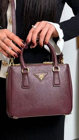 Prada burgundy galleria small saffiano leather handbag