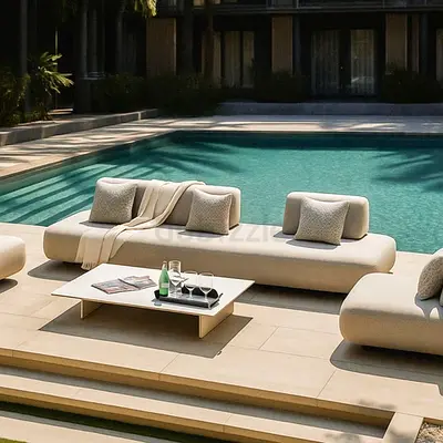 Stylish 5 seats lounge with backrest