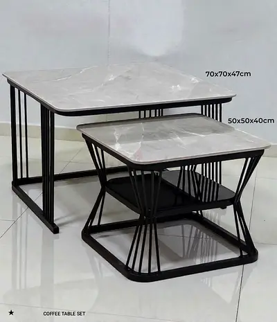 Stylish Coffee Table Set with Marble Top