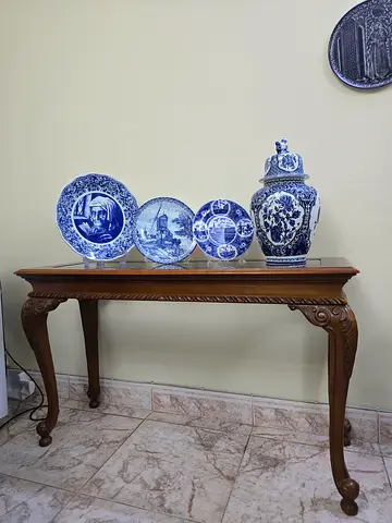 Wooden with glass console table