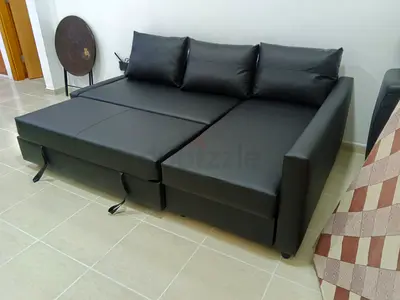 Comfortable Black Sofa Bed with Storage