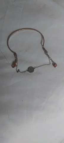 Swarovski silver bangle with turquoise charm