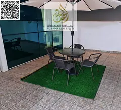 Two bedrooms, a living room, two balconies, two bathrooms, with gym, swimming pool and parking in Al