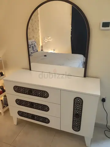 Stylish White Dresser with Mirror