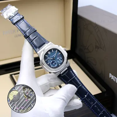Elegant Patek Philippe Wristwatch with Blue Dial