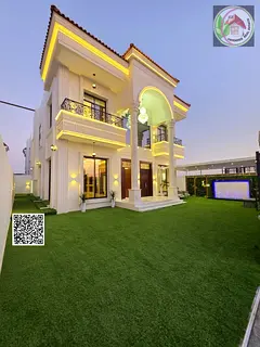 Own a luxurious villa with a classic design, two floors, a roof, and a garden. Large land area. Free