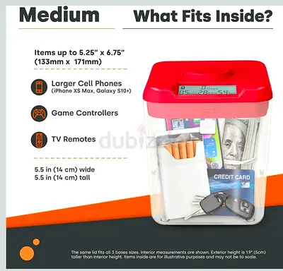 KSafe Medium Timed Locking Container for Food and Devices, Worth AED 480. Habit Breaker. Unused.