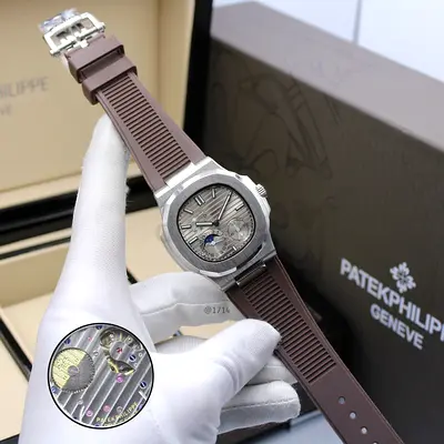 Patek Philippe Automatic Mens Watch with Silicone Strap