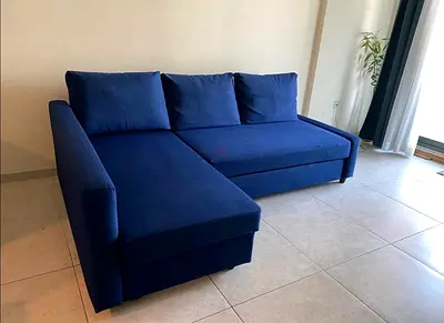 Comfortable Blue L-Shaped Sofa for Sale