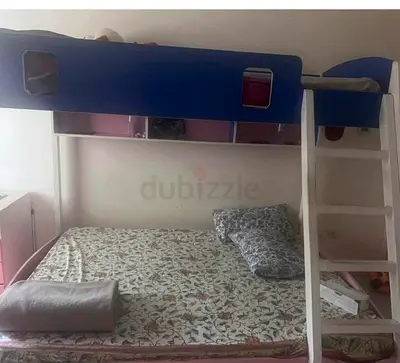 Bunk bed with queen size bed lower one of pure wood