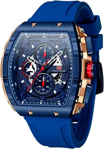 Mens Sport Watch with Chronograph and Blue Strap