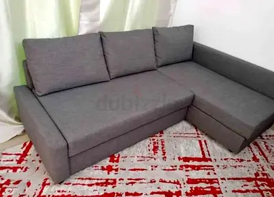 Stylish L-Shaped Grey Sofa with Storage