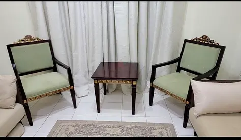 Elegant Living Room Furniture Set 2 chairs  table