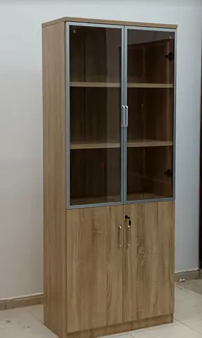 Office files Stylish Glass-Front Cabinet for Storage