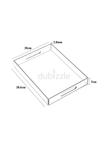 Set of 2 Acrylic Decorative Serving Tray For Coffee Tea