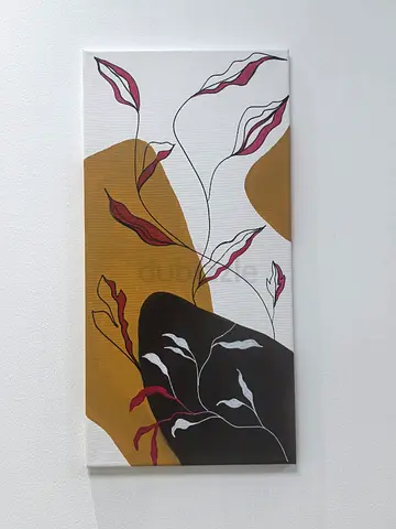 Luxury Hand-Painted Abstract Acrylic Canvas | Modern Botanical Art