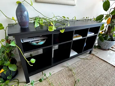 Stylish Black Open Shelf Unit for Sale