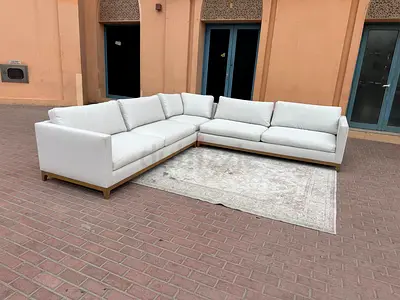 Looks great Condition CrateBarrel Corner Sofa Beige