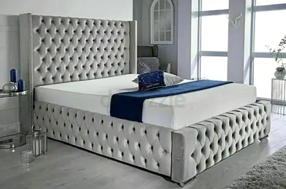 Winged Bed Frame Upholstered Super king size Bed