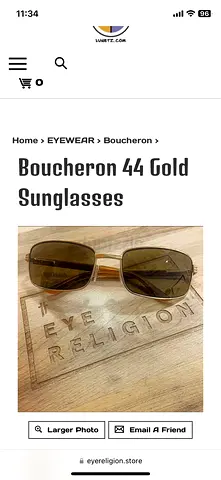Boucheron Golden sunglasses (Vintage) in excellent condition for sale.no box available
