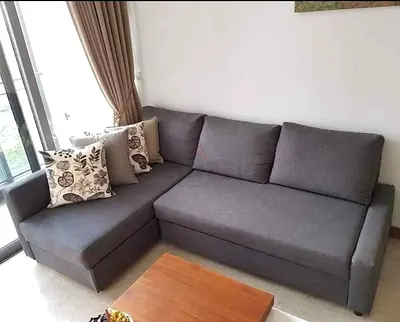 Comfortable Grey L-Shaped Sofa