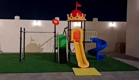 Colorful Outdoor Play Structure with Slide and Swing
