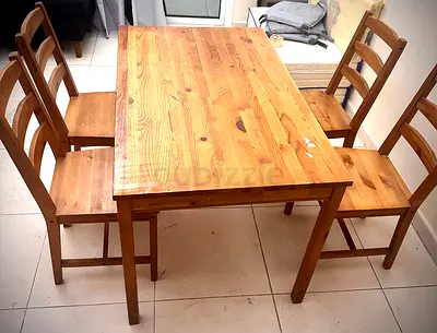 IKEA Wooden Dining Table with 4 Chairs