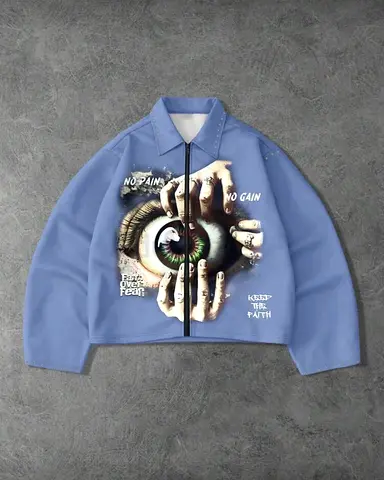 Unique Graphic Cropped Jacket