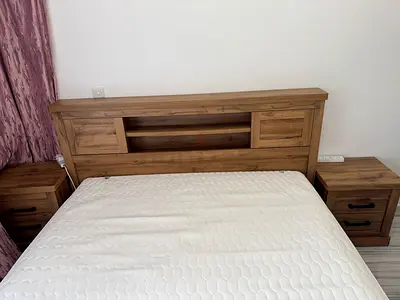 SPECIAL OFFER !! Stylish Wooden Bed with Nightstands