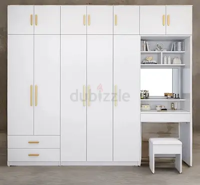 Elegant White Wardrobe with Integrated Vanity