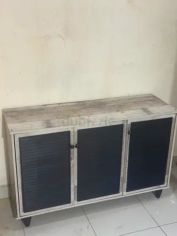 Wooden Shoe Cabinet/Wardrobe Louvered Doors