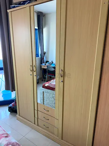 Elegant Wooden Wardrobe with Mirror