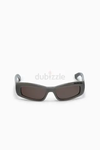 Authentic Balenciaga Rectangular Sunglasses in Grey with Case