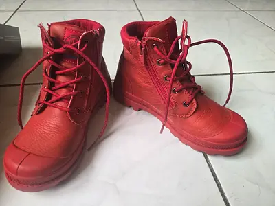 New Palladium  Boys Shoes WaterProof Red- age 7-8 years