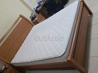 Stylish Wooden Bed Frame with Comfortable Mattress