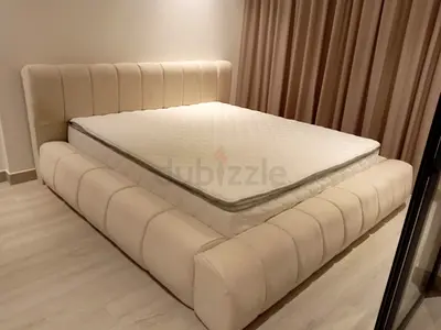 Elegant Upholstered Bed Frame With Mattress