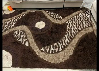 Elegant Abstract Brown Area Rug