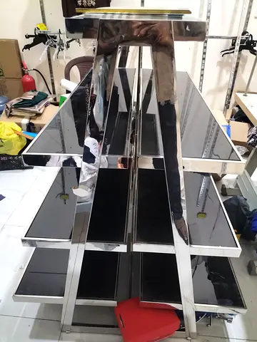 Modern Metallic Display Shelf