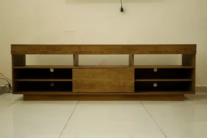 Wooden TV Stand with Shelves