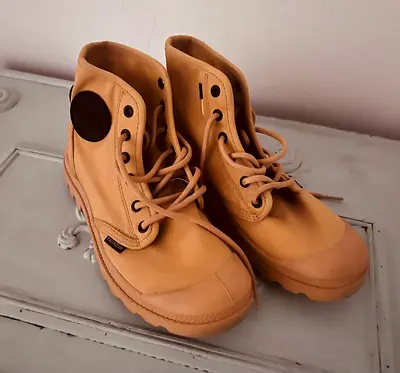 high top shoes Palladium brand yellow color