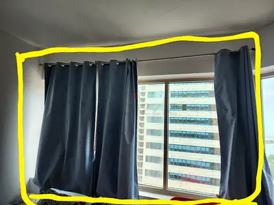 Elegant Blue Curtains for Stylish Interiors and its rods