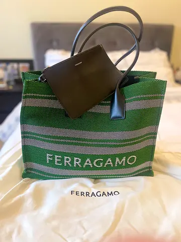 Ferragamo Logo Jacquard Signature Tote Bag