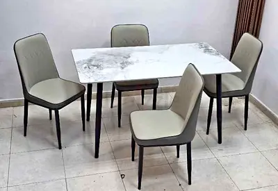 Elegant Dining Table Set with Stylish Chairs