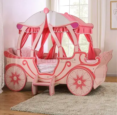 Charming Princess Carriage Bed for Kids