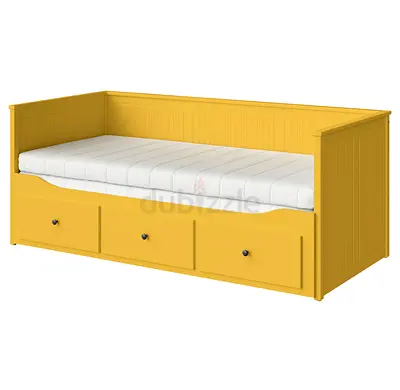 Charming Yellow Toddler Bed with Storage Drawers from IKEA