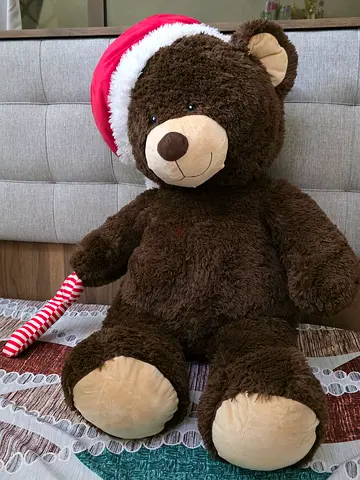 Adorable Giant Teddy Bear with Santa Hat