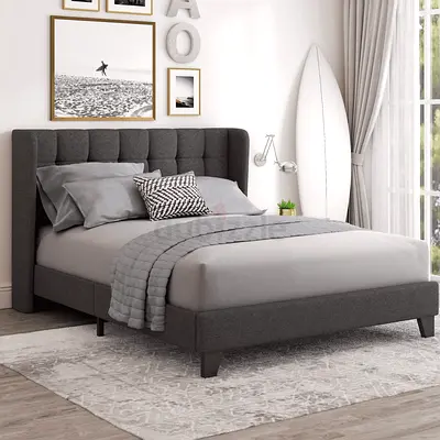 New elegant 160*200 Queen size gray Bed