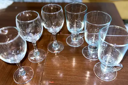 Different glass cups