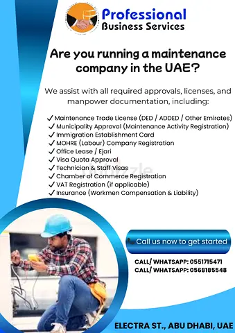 ARE YOU RUNNING A MAINTENANCE COMPANY IN THE UAE?